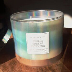 *New* Bath & Body Works Fresh Spring Morning Scent 3 Wick Candle with Lid
